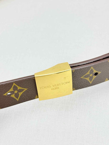 Pre - loved LOUIS VUITTON Brown Monogram Belt at Reems Closet