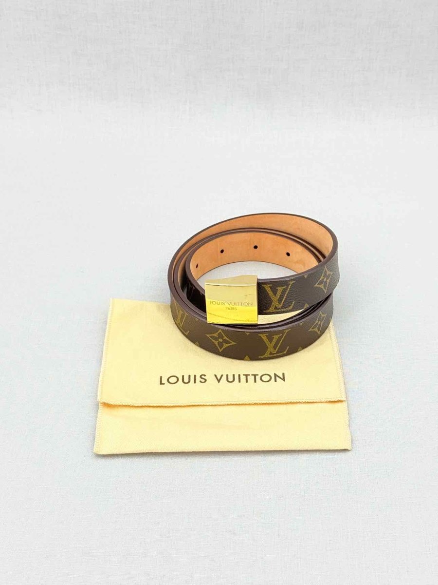 Pre - loved LOUIS VUITTON Brown Monogram Belt at Reems Closet