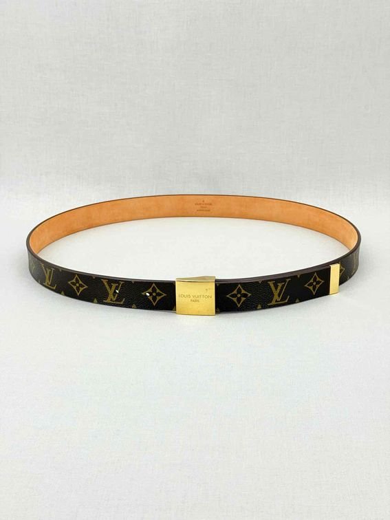 Pre - loved LOUIS VUITTON Brown Monogram Belt at Reems Closet