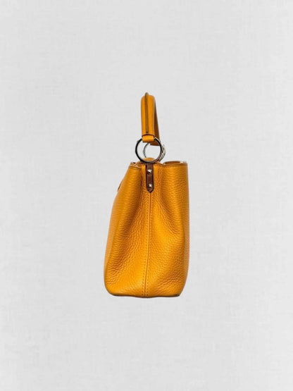Pre - loved LOUIS VUITTON CAPUCINES Mustard Top Handle at Reems Closet