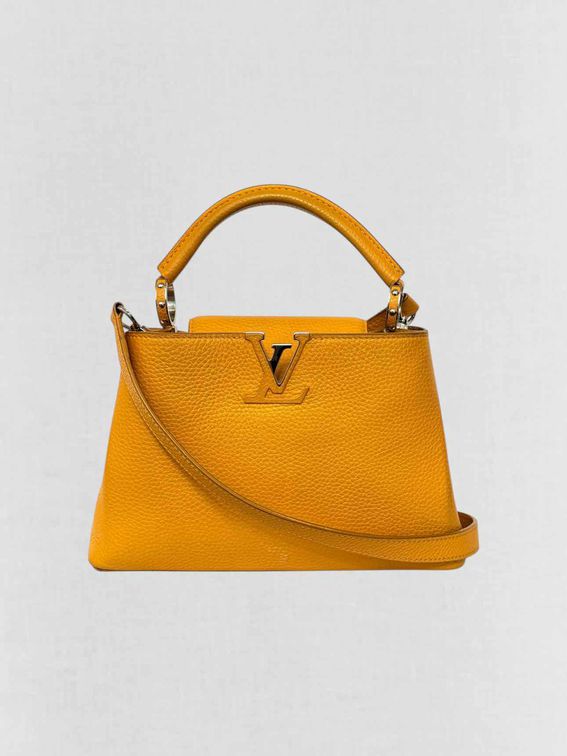 Pre - loved LOUIS VUITTON CAPUCINES Mustard Top Handle at Reems Closet
