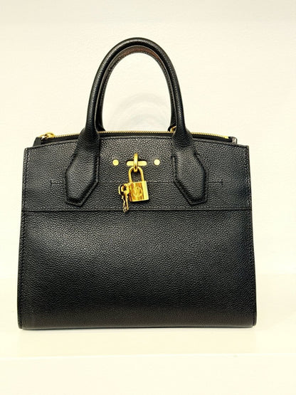 Pre - loved LOUIS VUITTON City Streamer Black Top Handle at Reems Closet