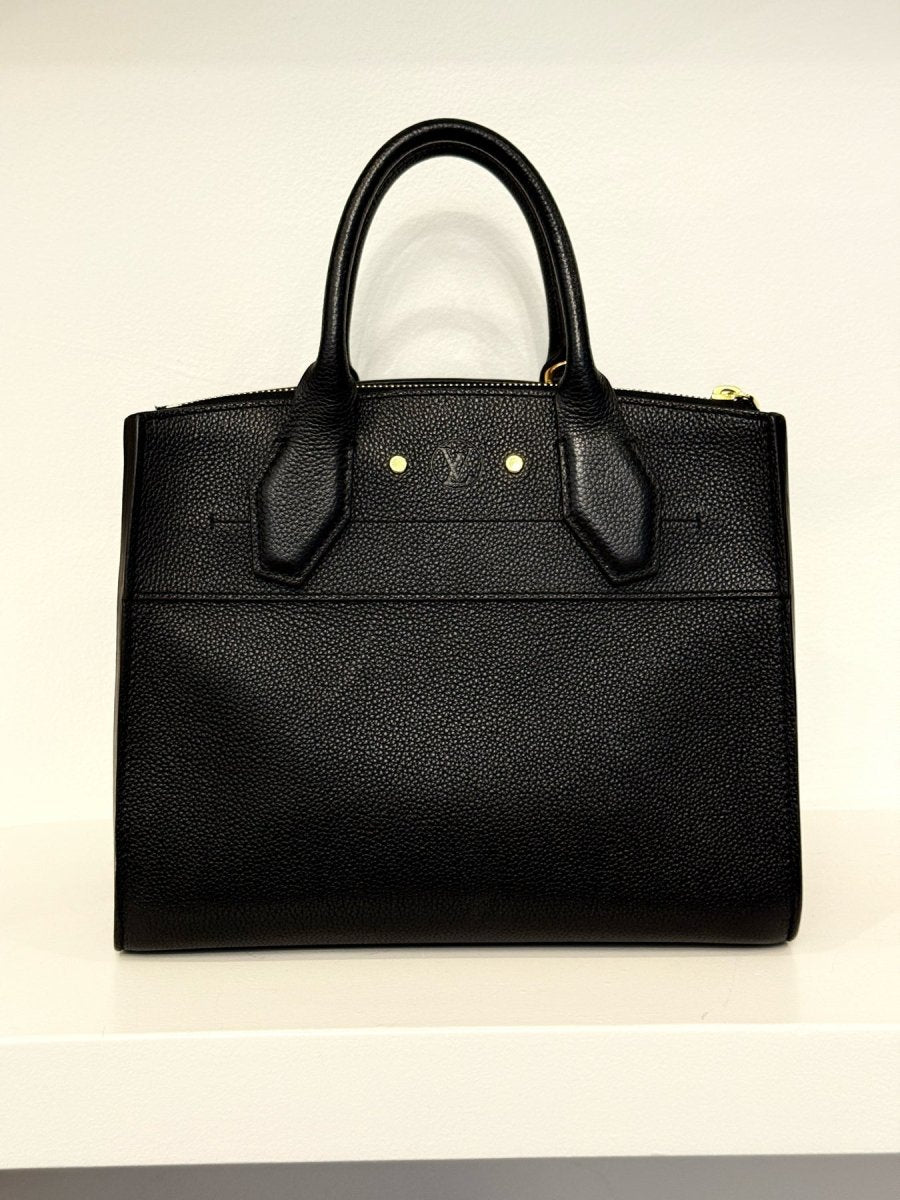 Pre - loved LOUIS VUITTON City Streamer Black Top Handle at Reems Closet