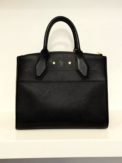 Pre - loved LOUIS VUITTON City Streamer Black Top Handle at Reems Closet