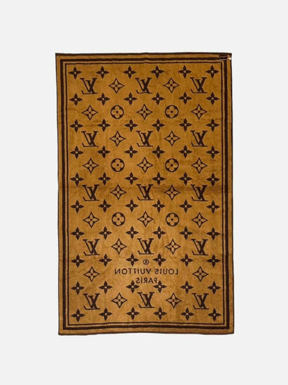 Pre - loved LOUIS VUITTON Classic Brown & Beige Beach Towel at Reems Closet