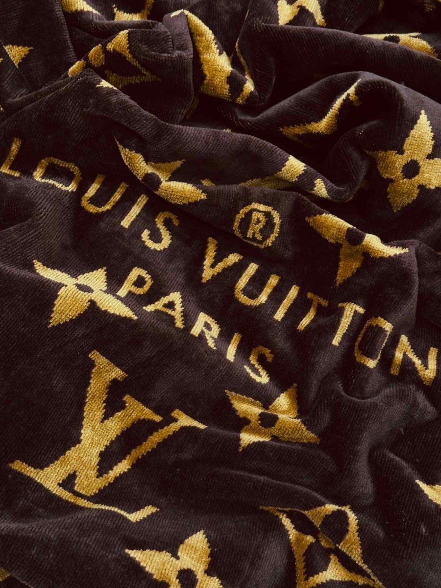 Pre - loved LOUIS VUITTON Classic Brown & Beige Beach Towel at Reems Closet