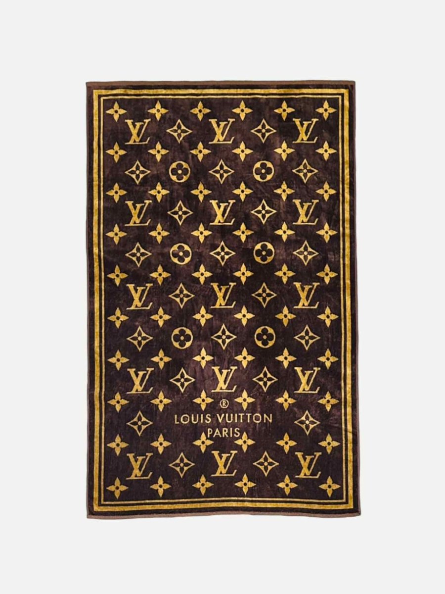 Pre - loved LOUIS VUITTON Classic Brown & Beige Beach Towel at Reems Closet