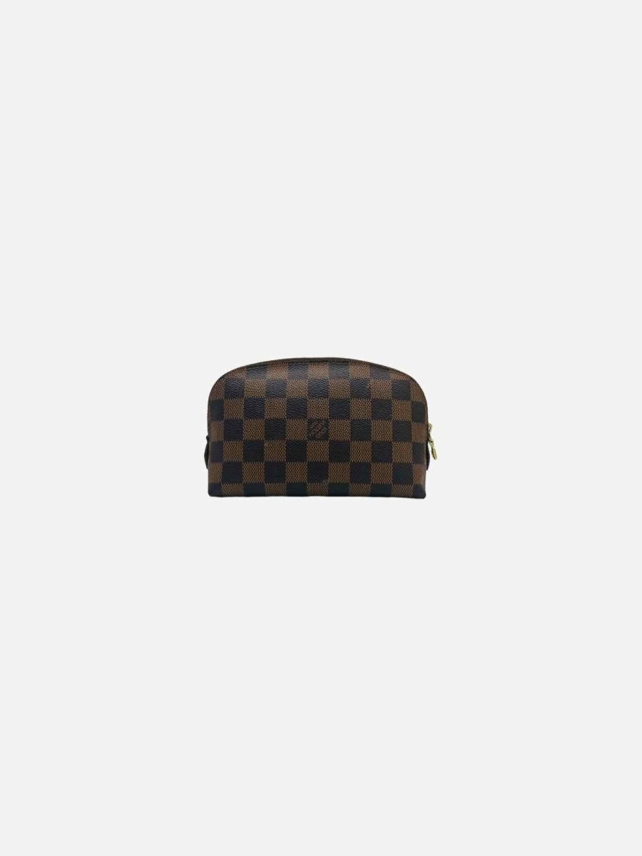 Pre - loved LOUIS VUITTON Cosmetic Brown Damier Ebene Pouch at Reems Closet