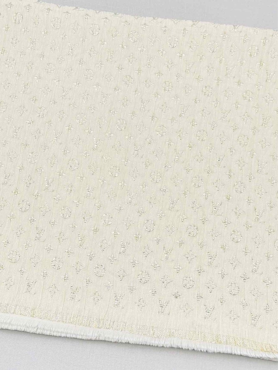Pre - loved LOUIS VUITTON Cream Monogram Scarf at Reems Closet