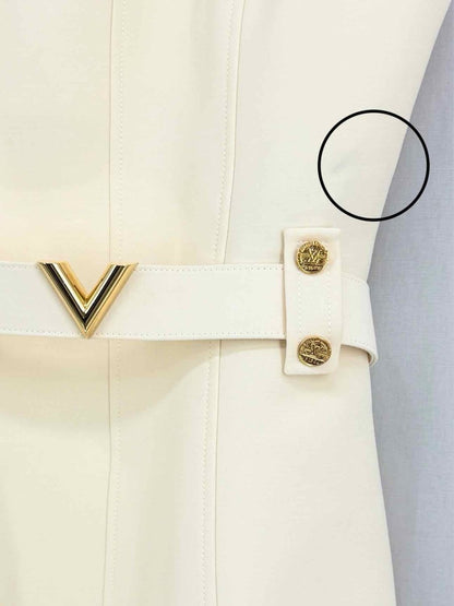 Pre - loved LOUIS VUITTON Cream Size US 2 Short Dress at Reems Closet
