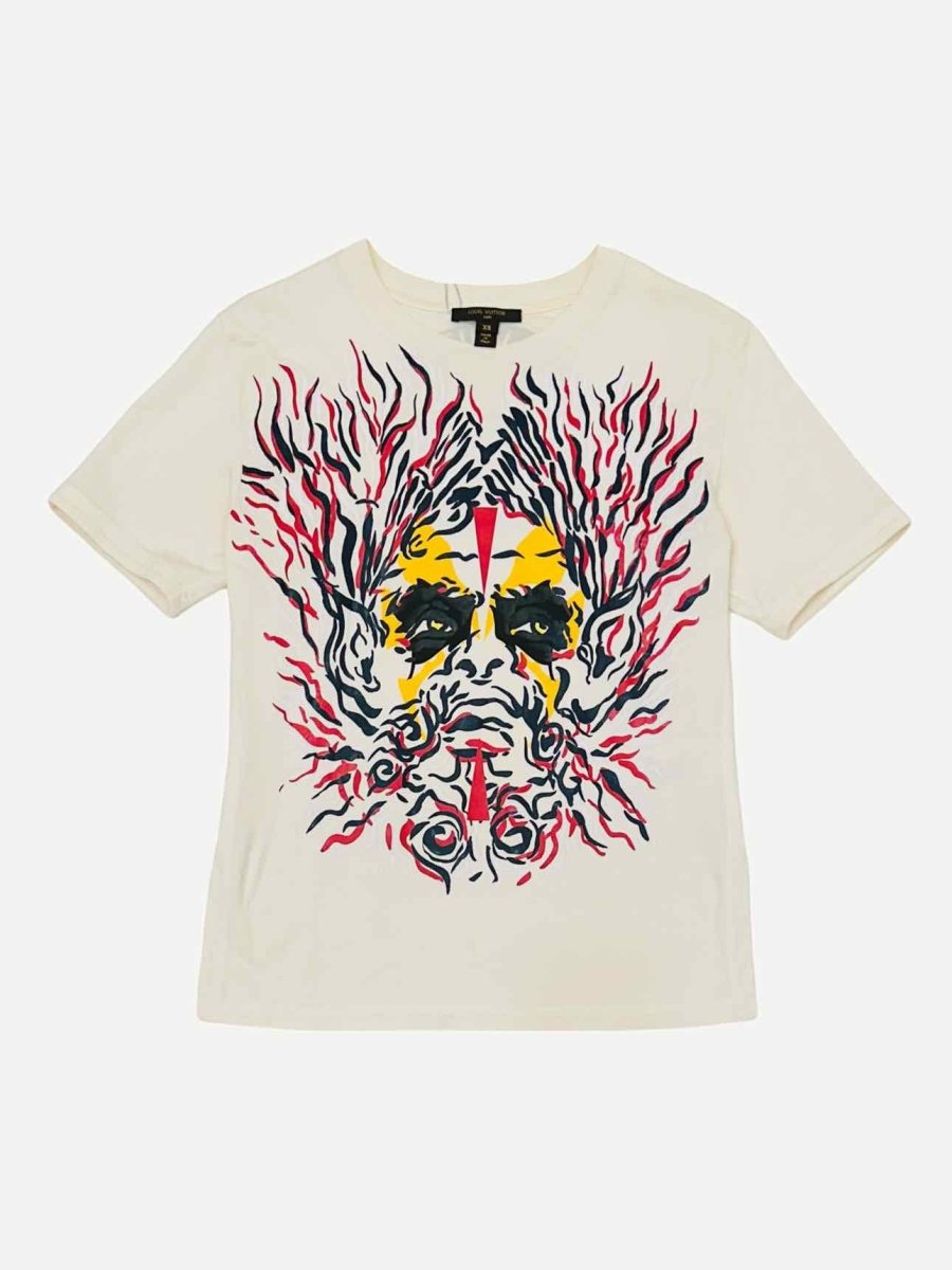 Pre - loved LOUIS VUITTON Cream w/ Multicolor Size XSmall T-shirt at Reems Closet
