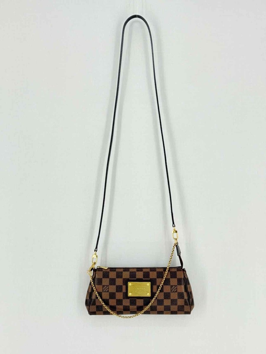 Pre - loved LOUIS VUITTON Eva Brown Damier Ebene Shoulder Bag at Reems Closet