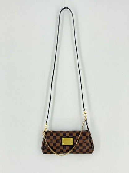 Pre - loved LOUIS VUITTON Eva Brown Damier Ebene Shoulder Bag at Reems Closet