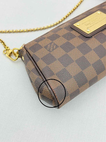 Pre - loved LOUIS VUITTON Eva Brown Damier Ebene Shoulder Bag at Reems Closet
