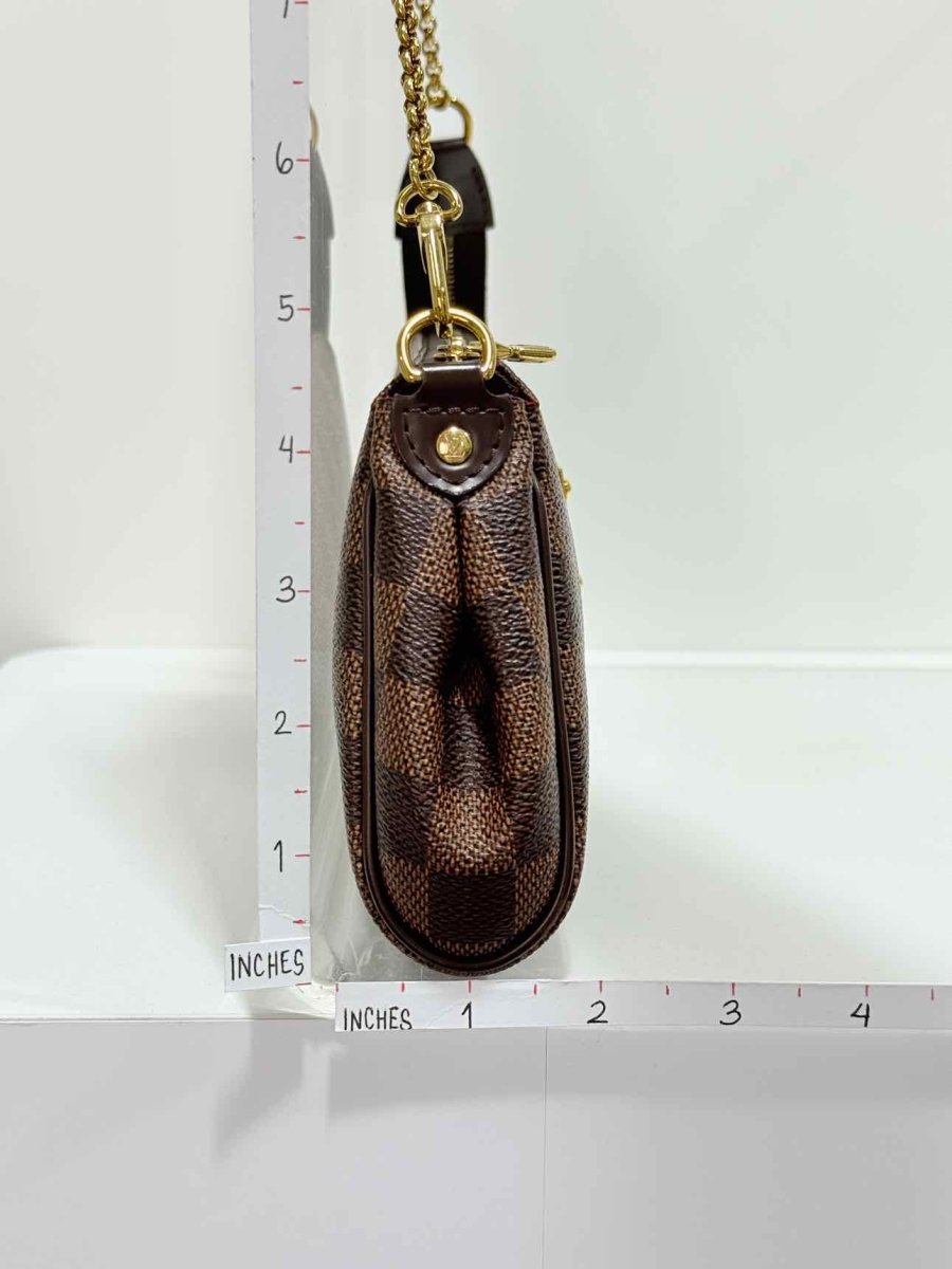 Pre - loved LOUIS VUITTON Eva Brown Damier Ebene Shoulder Bag at Reems Closet