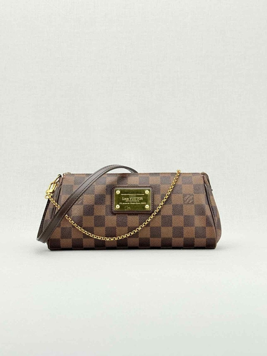 Pre - loved LOUIS VUITTON Eva Brown Damier Ebene Shoulder Bag at Reems Closet