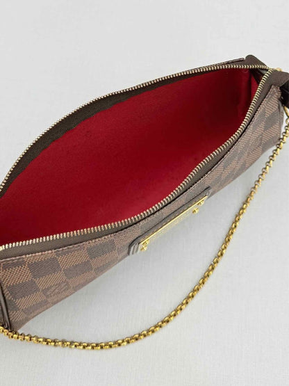 Pre - loved LOUIS VUITTON Eva Brown Damier Ebene Shoulder Bag at Reems Closet