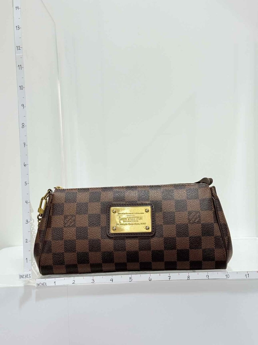 Pre - loved LOUIS VUITTON Eva Brown Damier Ebene Shoulder Bag at Reems Closet
