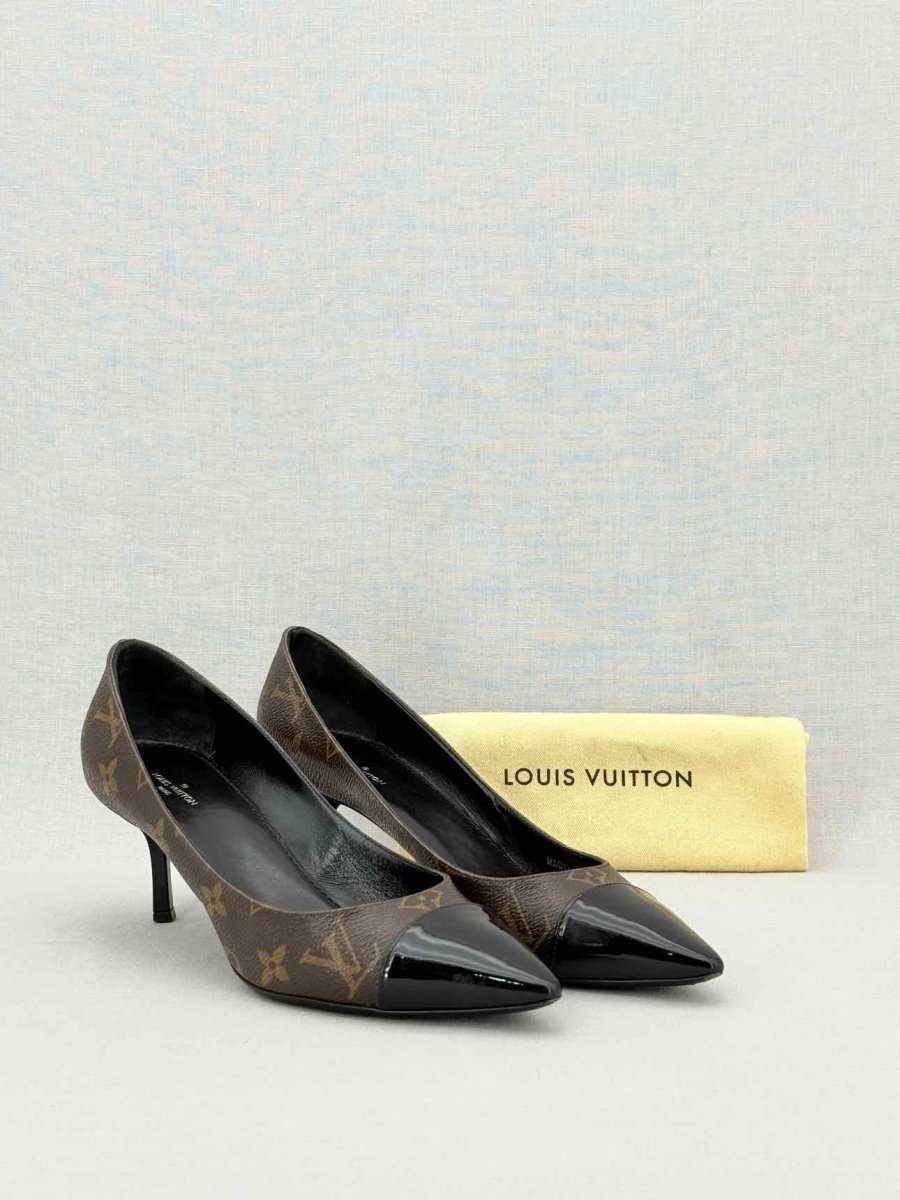 Pre - loved LOUIS VUITTON Fetish Brown Monogram Size EU 38 Pumps at Reems Closet