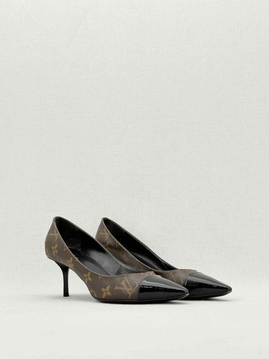 Pre - loved LOUIS VUITTON Fetish Brown Monogram Size EU 38 Pumps at Reems Closet