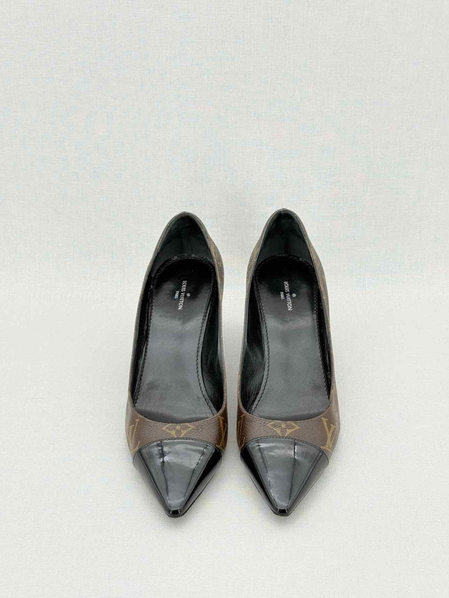 Pre - loved LOUIS VUITTON Fetish Brown Monogram Size EU 38 Pumps at Reems Closet