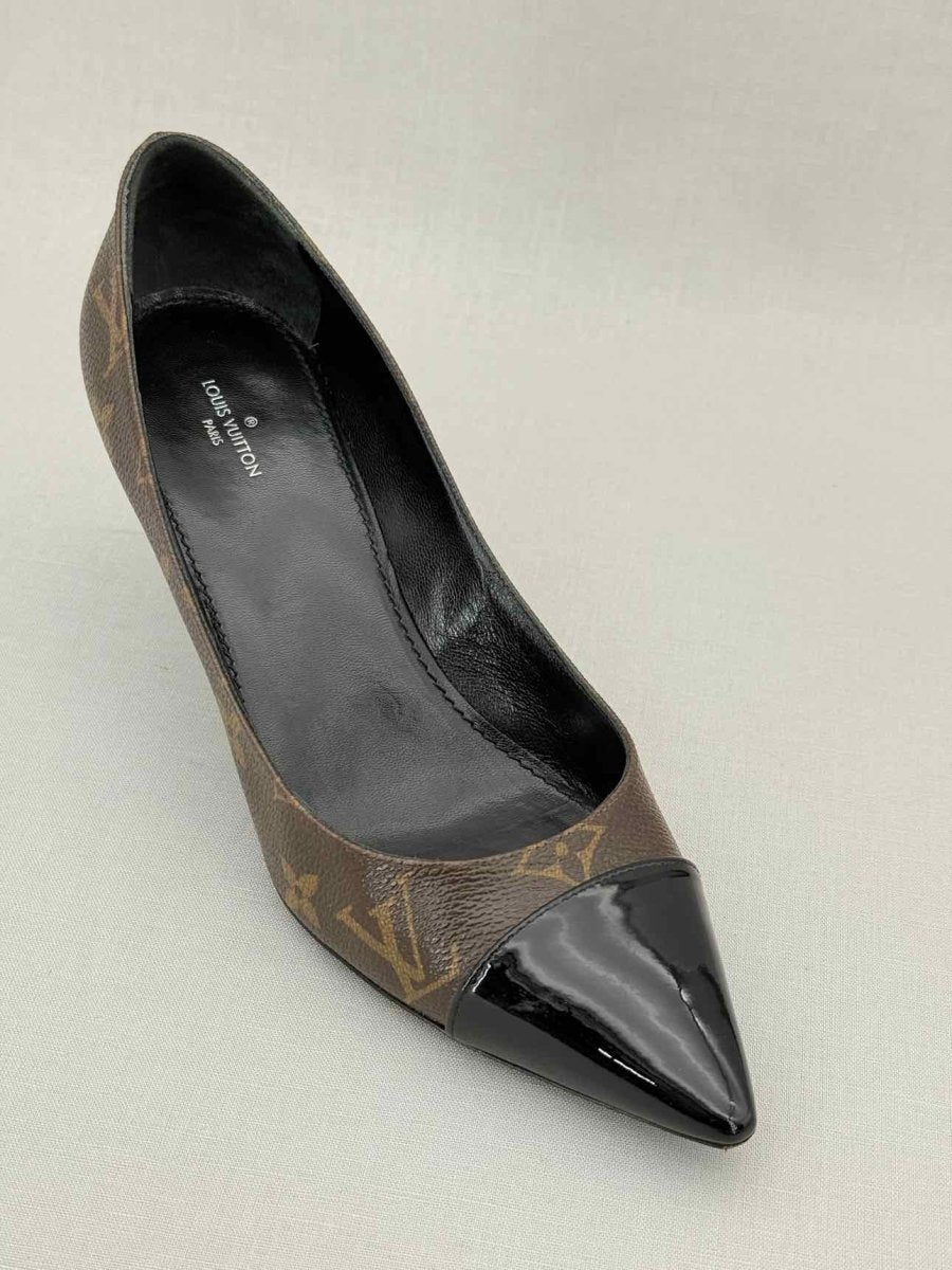 Pre - loved LOUIS VUITTON Fetish Brown Monogram Size EU 38 Pumps at Reems Closet