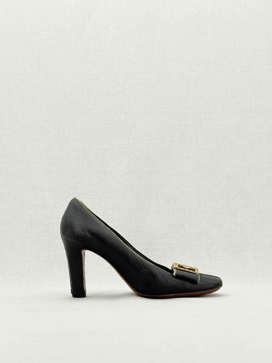 Pre - loved LOUIS VUITTON Fleur Black Size EU 37.5 Pumps at Reems Closet