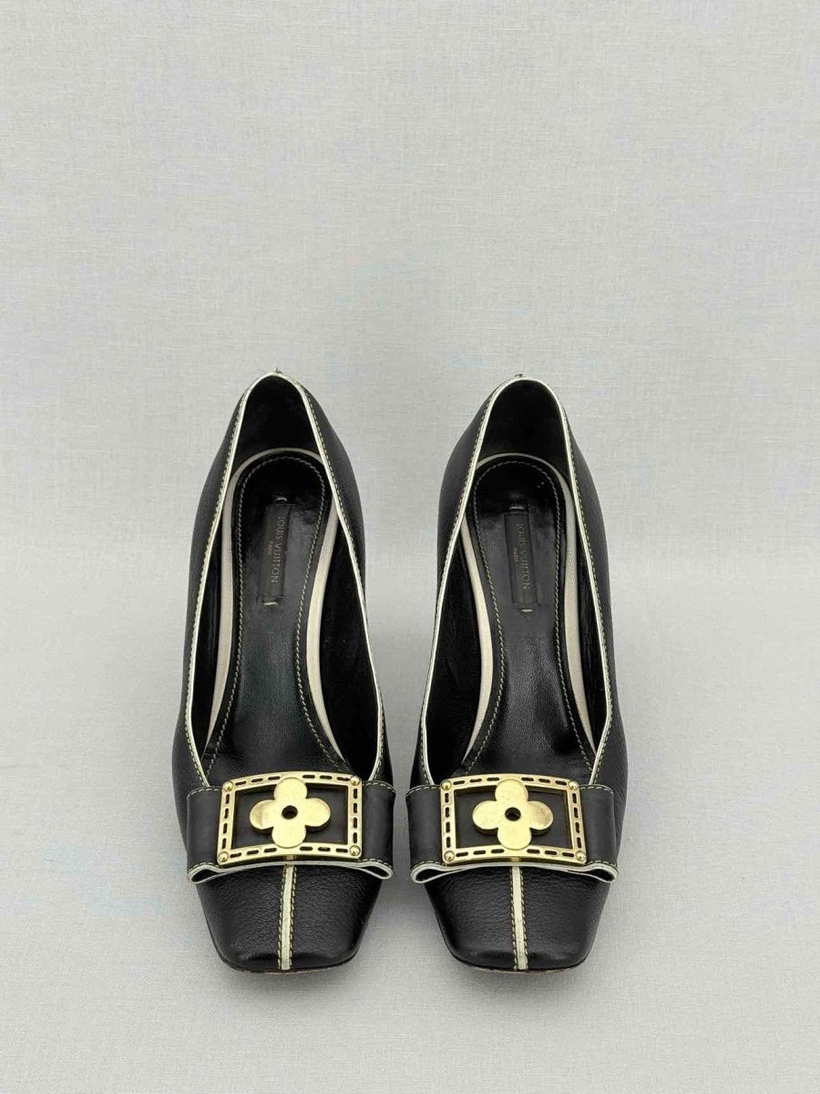 Pre - loved LOUIS VUITTON Fleur Black Size EU 37.5 Pumps at Reems Closet