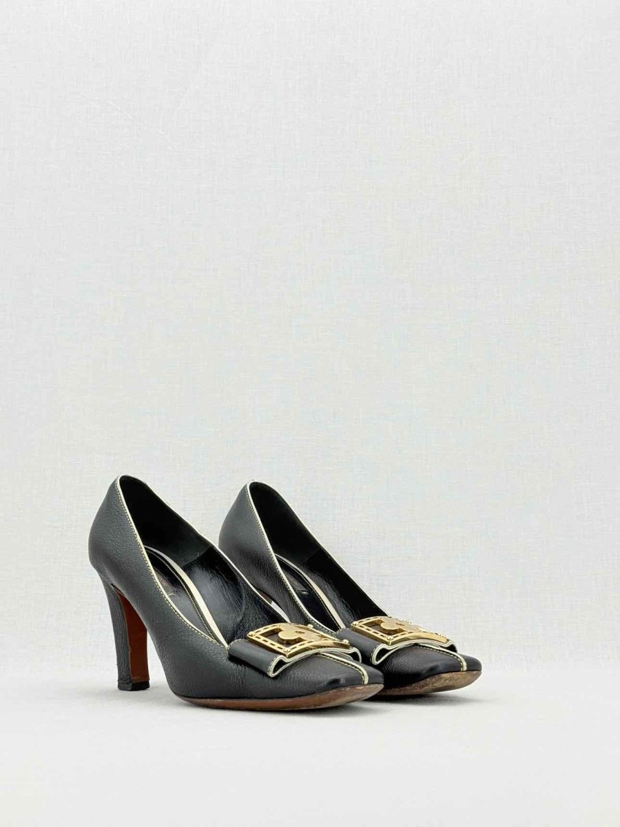 Pre - loved LOUIS VUITTON Fleur Black Size EU 37.5 Pumps at Reems Closet