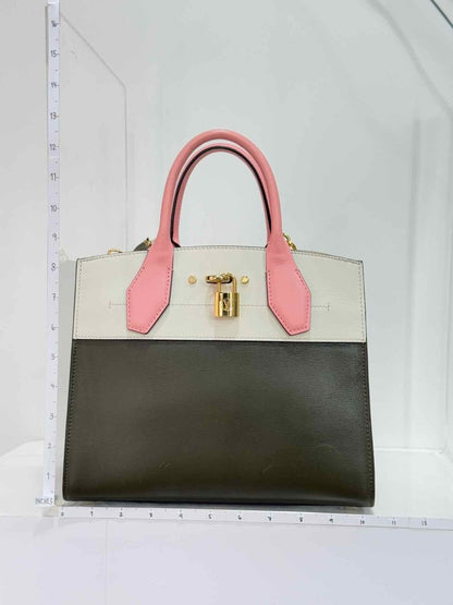 Pre - loved LOUIS VUITTON Green, White & Pink Top Handle at Reems Closet