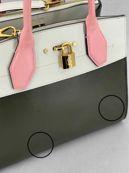 Pre - loved LOUIS VUITTON Green, White & Pink Top Handle at Reems Closet