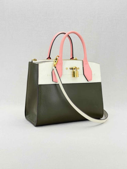 Pre - loved LOUIS VUITTON Green, White & Pink Top Handle at Reems Closet