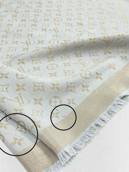 Pre - loved LOUIS VUITTON Grey & Gold Shawl at Reems Closet