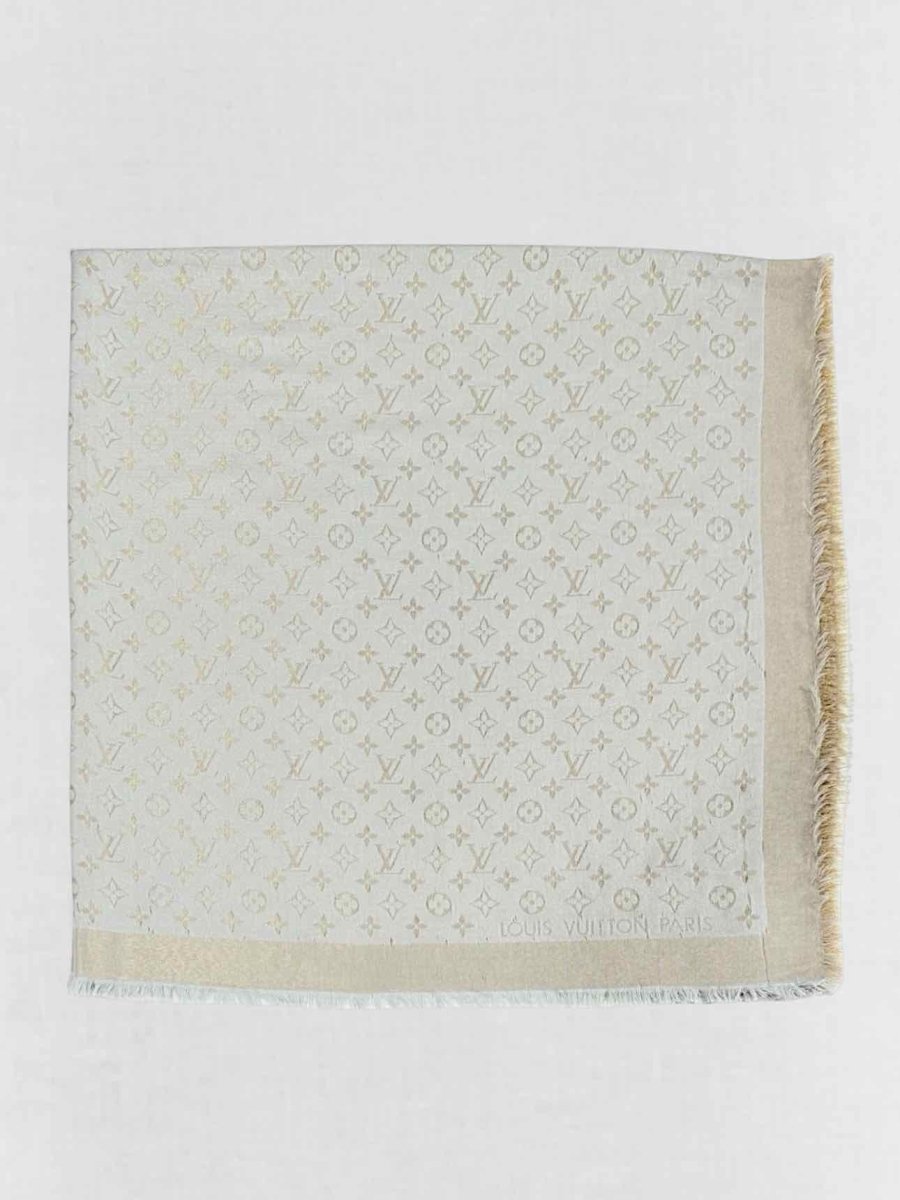 Pre - loved LOUIS VUITTON Grey & Gold Shawl at Reems Closet