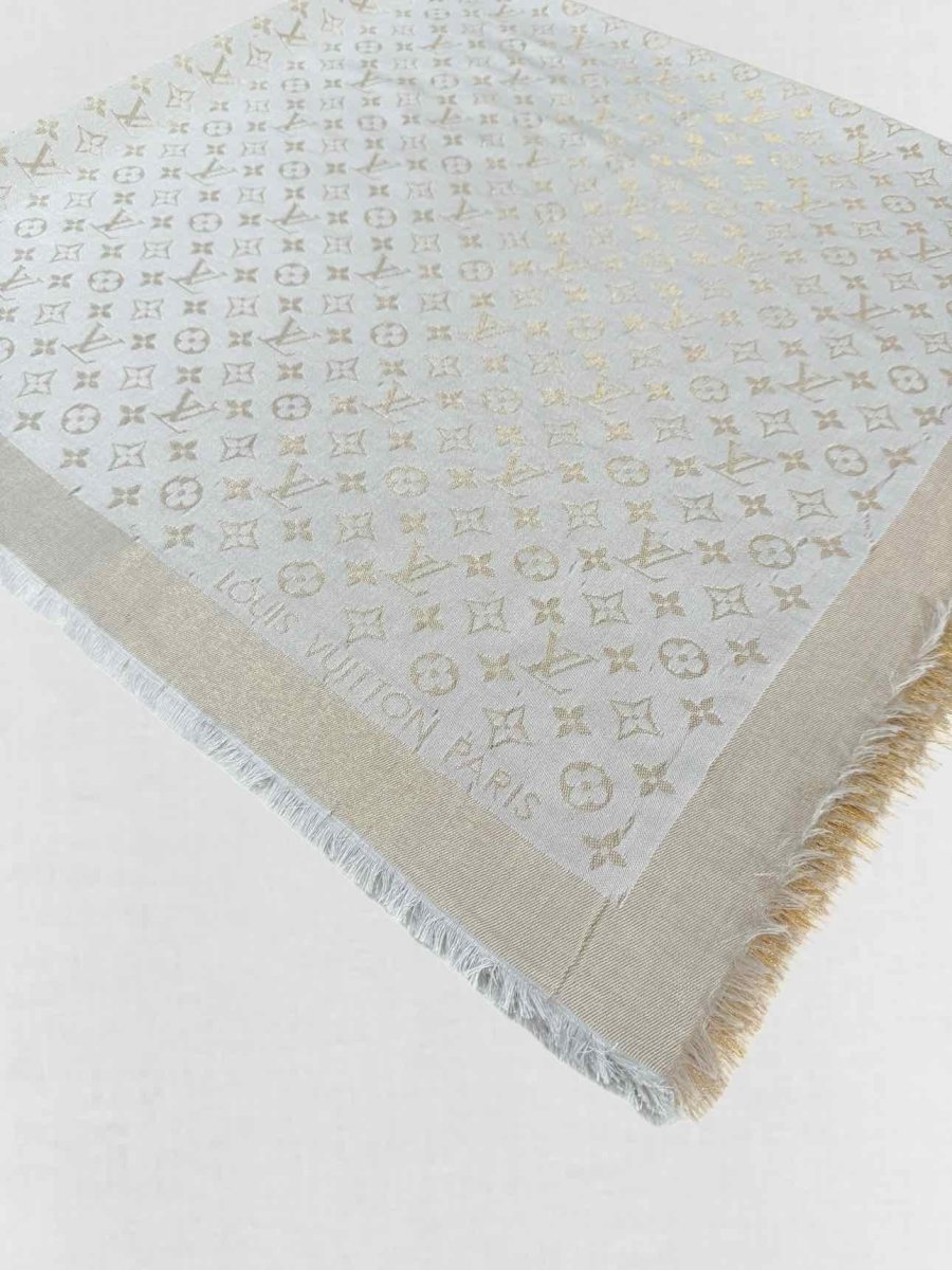 Pre - loved LOUIS VUITTON Grey & Gold Shawl at Reems Closet