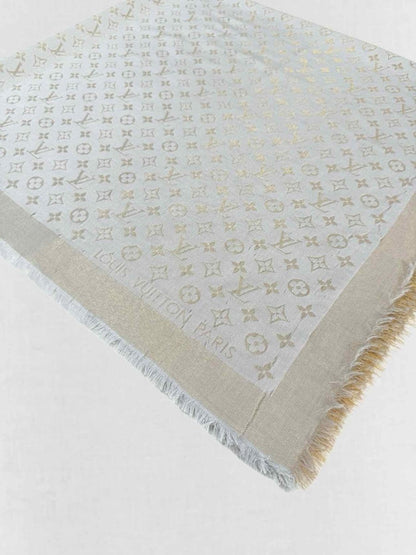Pre - loved LOUIS VUITTON Grey & Gold Shawl at Reems Closet