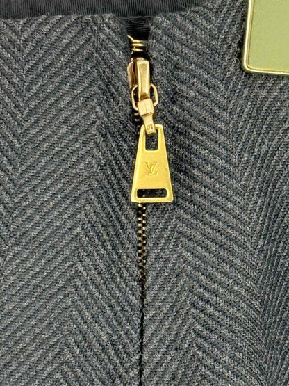 Pre - loved LOUIS VUITTON Grey Herringbone Size US 4 Pencil Skirt at Reems Closet