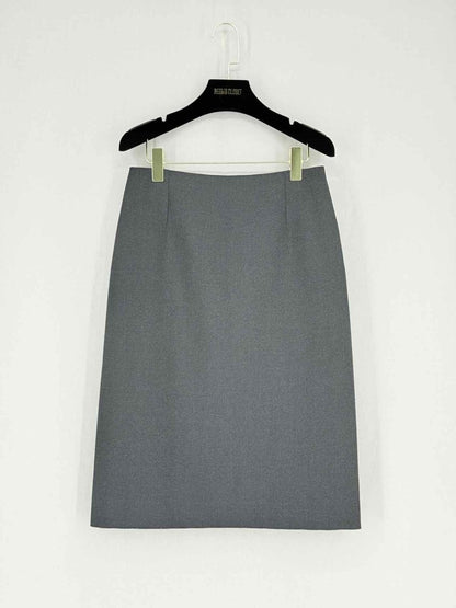 Pre - loved LOUIS VUITTON Grey Herringbone Size US 4 Pencil Skirt at Reems Closet