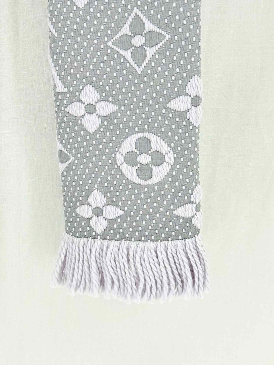 Pre - loved LOUIS VUITTON Grey Logomania Scarf at Reems Closet