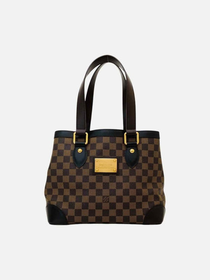 Pre - loved LOUIS VUITTON Hampstead Brown Damier Ebene Top Handle at Reems Closet