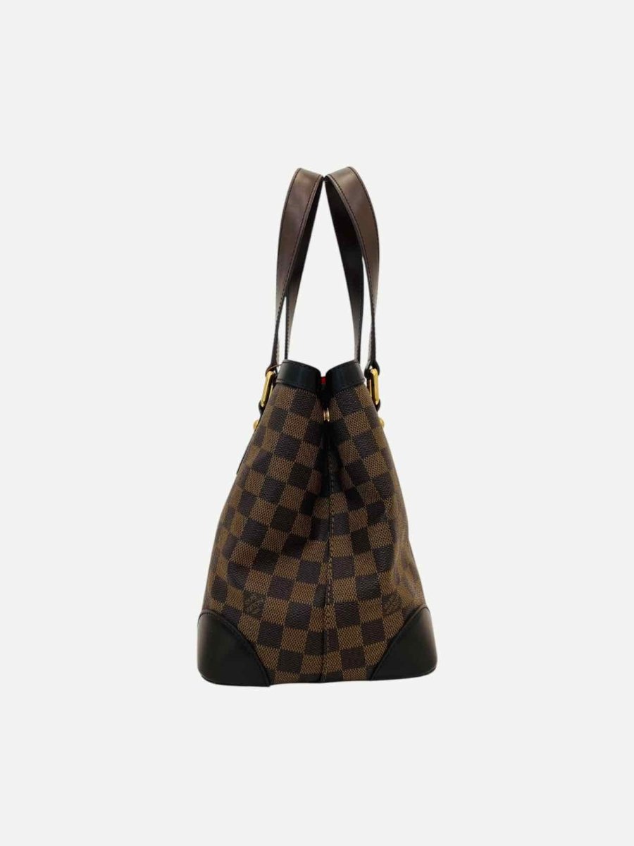 Pre - loved LOUIS VUITTON Hampstead Brown Damier Ebene Top Handle at Reems Closet