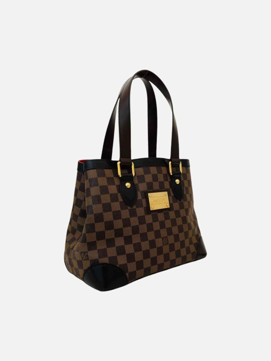 Pre - loved LOUIS VUITTON Hampstead Brown Damier Ebene Top Handle at Reems Closet