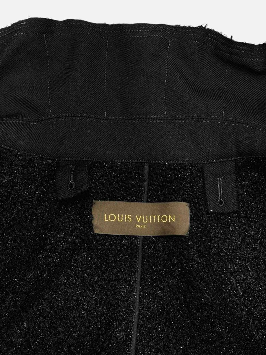 Pre - loved LOUIS VUITTON Hoodie Black Shearling Jacket at Reems Closet