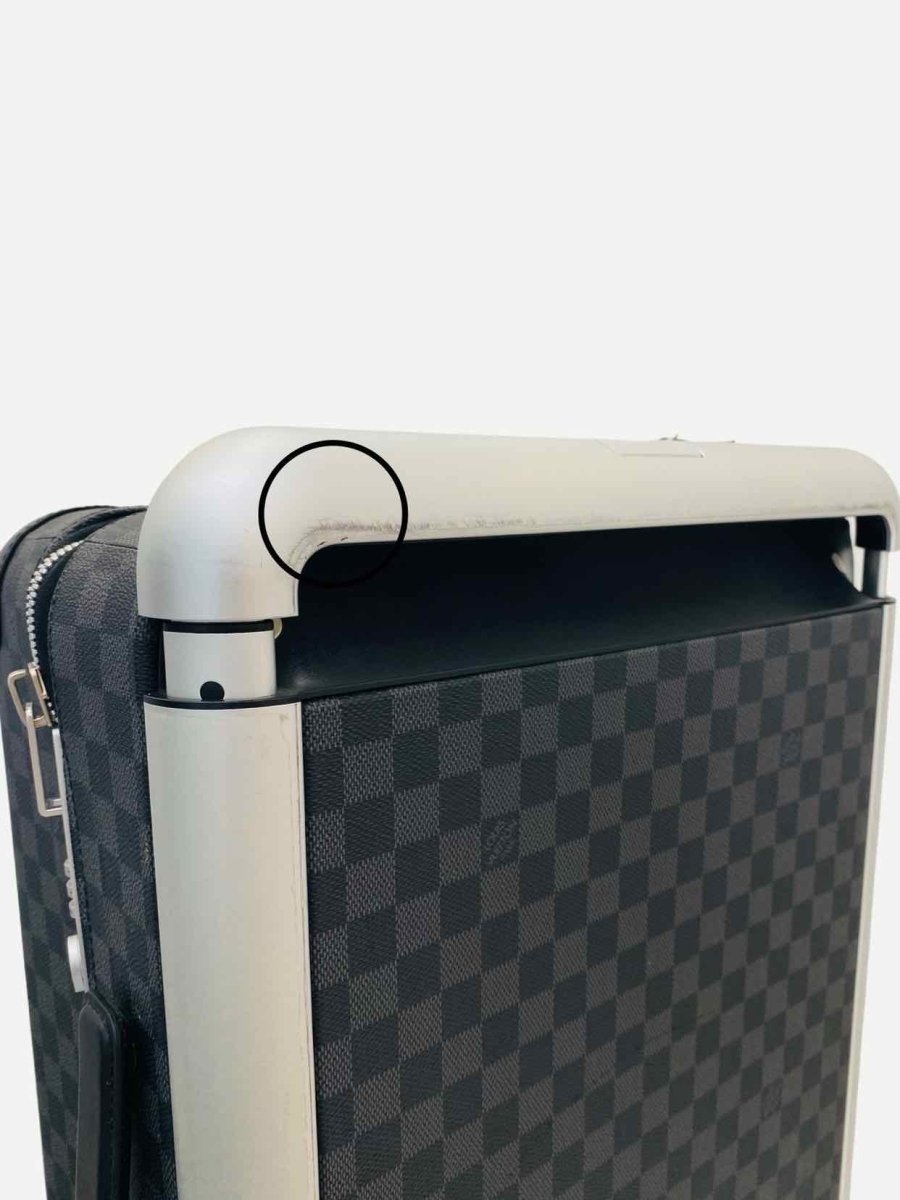 Pre - loved LOUIS VUITTON Horizon Black & Grey Rolling Luggage at Reems Closet