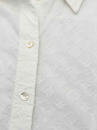 Pre - loved LOUIS VUITTON Icon White Monogram Size US 4 Shirt at Reems Closet