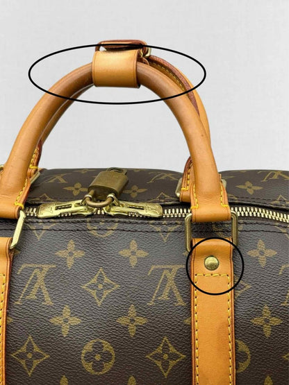 Pre - loved LOUIS VUITTON Keepall Brown Monogram Duffel bag at Reems Closet