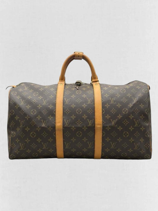 Pre - loved LOUIS VUITTON Keepall Brown Monogram Duffel bag at Reems Closet