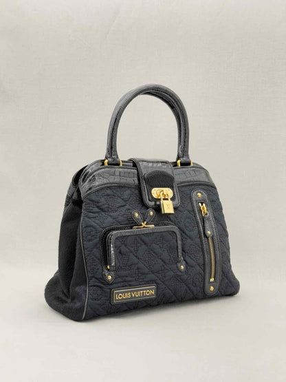 Pre - loved LOUIS VUITTON Limited Edition Black Monogram Top Handle at Reems Closet