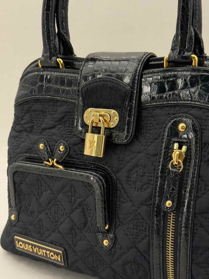 Pre - loved LOUIS VUITTON Limited Edition Black Monogram Top Handle at Reems Closet