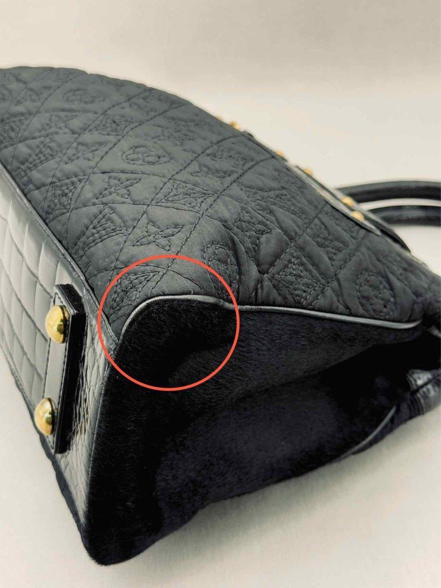 Pre - loved LOUIS VUITTON Limited Edition Black Monogram Top Handle at Reems Closet